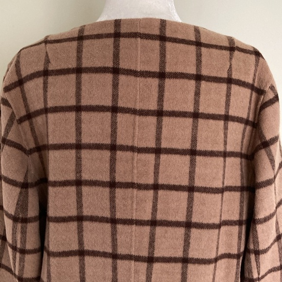 Talbots Brown Plaid Wool Blend Coat Jacket Topper - Picture 10 of 16